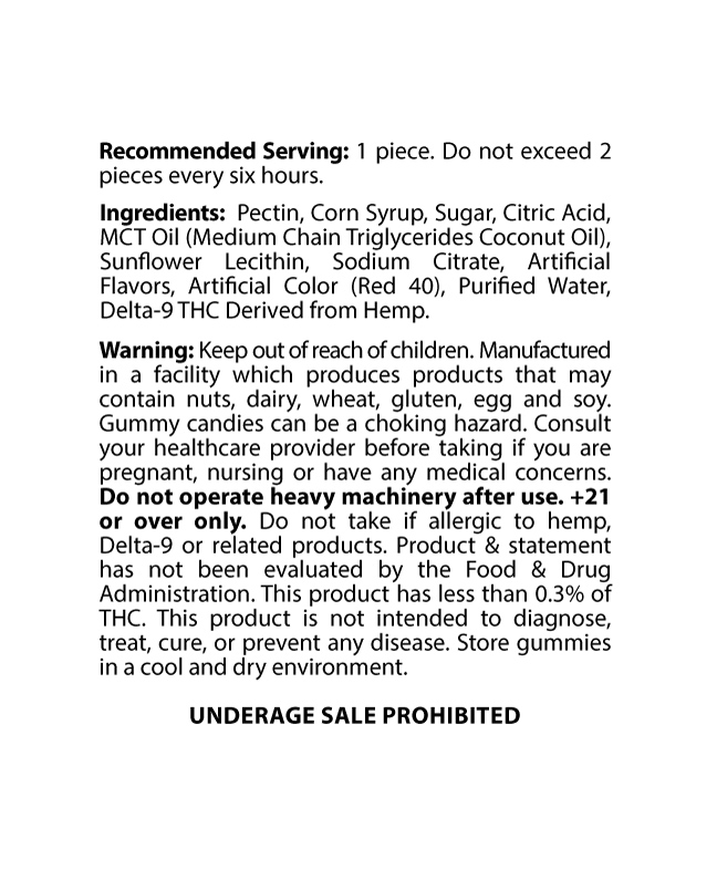 RUUTS Delta-9 THC Live Rosin Gummies - Strawberry Disclaimer